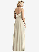 Front View Thumbnail - Champagne Cowl-Back Double Strap Maxi Dress with Side Slit