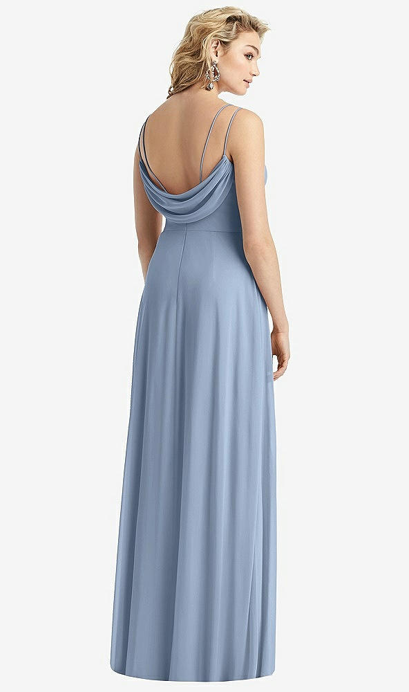 Front View - Cloudy Cowl-Back Double Strap Maxi Dress with Side Slit