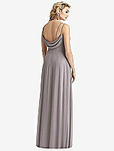 Front View Thumbnail - Cashmere Gray Cowl-Back Double Strap Maxi Dress with Side Slit