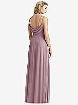Front View Thumbnail - Dusty Rose Cowl-Back Double Strap Maxi Dress with Side Slit