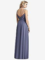 Front View Thumbnail - French Blue Cowl-Back Double Strap Maxi Dress with Side Slit