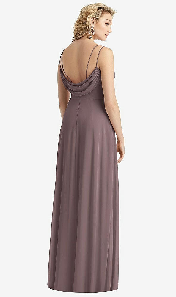 Front View - French Truffle Cowl-Back Double Strap Maxi Dress with Side Slit
