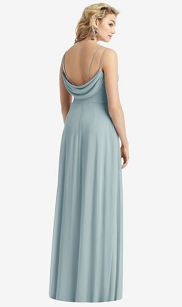 Front View - Morning Sky Cowl-Back Double Strap Maxi Dress with Side Slit