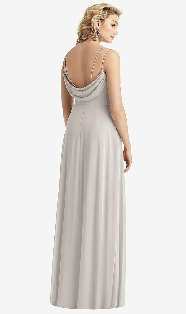 Front View - Oyster Cowl-Back Double Strap Maxi Dress with Side Slit
