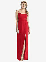 Rear View Thumbnail - Parisian Red Cowl-Back Double Strap Maxi Dress with Side Slit