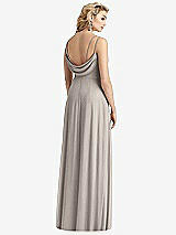 Front View Thumbnail - Taupe Cowl-Back Double Strap Maxi Dress with Side Slit