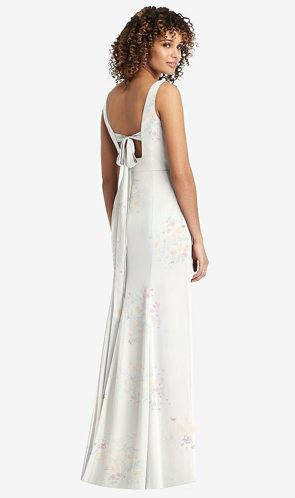 Front View - Spring Fling Sleeveless Tie Back Chiffon Trumpet Gown