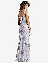 Front View Thumbnail - Butterfly Botanica Silver Dove Sleeveless Tie Back Chiffon Trumpet Gown