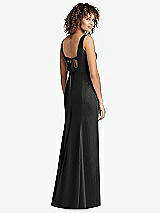 Front View Thumbnail - Black Sleeveless Tie Back Chiffon Trumpet Gown
