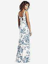 Front View Thumbnail - Cottage Rose Dusk Blue Sleeveless Tie Back Chiffon Trumpet Gown