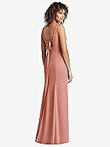 Front View Thumbnail - Desert Rose Sleeveless Tie Back Chiffon Trumpet Gown