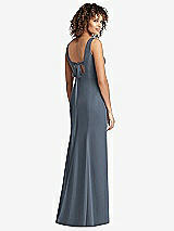 Front View Thumbnail - Silverstone Sleeveless Tie Back Chiffon Trumpet Gown