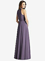 Rear View Thumbnail - Lavender Sleeveless Halter Chiffon Maxi Dress