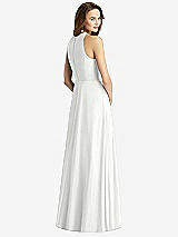 Rear View Thumbnail - White Sleeveless Halter Chiffon Maxi Dress