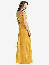Rear View Thumbnail - NYC Yellow Sleeveless V-Neck Chiffon Wrap Dress