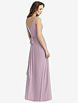 Rear View Thumbnail - Suede Rose Sleeveless V-Neck Chiffon Wrap Dress
