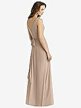 Rear View Thumbnail - Topaz Sleeveless V-Neck Chiffon Wrap Dress