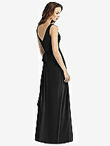 Rear View Thumbnail - Black Sleeveless V-Neck Chiffon Wrap Dress