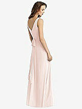 Rear View Thumbnail - Blush Sleeveless V-Neck Chiffon Wrap Dress