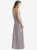 Rear View Thumbnail - Cashmere Gray Sleeveless V-Neck Chiffon Wrap Dress