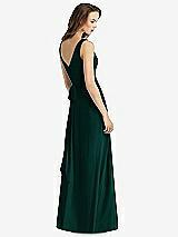 Rear View Thumbnail - Evergreen Sleeveless V-Neck Chiffon Wrap Dress