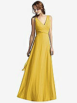 Front View Thumbnail - Marigold Sleeveless V-Neck Chiffon Wrap Dress