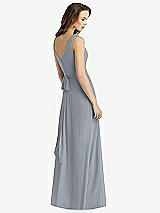 Rear View Thumbnail - Platinum Sleeveless V-Neck Chiffon Wrap Dress