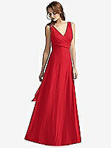 Front View Thumbnail - Parisian Red Sleeveless V-Neck Chiffon Wrap Dress