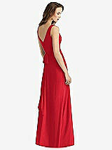Rear View Thumbnail - Parisian Red Sleeveless V-Neck Chiffon Wrap Dress
