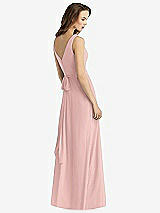Rear View Thumbnail - Rose - PANTONE Rose Quartz Sleeveless V-Neck Chiffon Wrap Dress