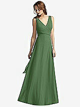 Front View Thumbnail - Vineyard Green Sleeveless V-Neck Chiffon Wrap Dress