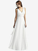 Front View Thumbnail - White Sleeveless V-Neck Chiffon Wrap Dress