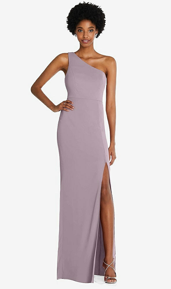 Front View - Lilac Dusk One-Shoulder Chiffon Trumpet Gown