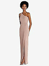 Side View Thumbnail - Bliss One-Shoulder Chiffon Trumpet Gown