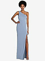 Front View Thumbnail - Cloudy One-Shoulder Chiffon Trumpet Gown