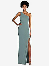 Front View Thumbnail - Icelandic One-Shoulder Chiffon Trumpet Gown