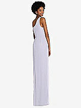 Rear View Thumbnail - Silver Dove One-Shoulder Chiffon Trumpet Gown