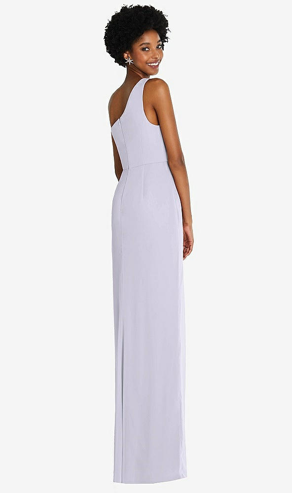 Back View - Silver Dove One-Shoulder Chiffon Trumpet Gown