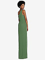 Rear View Thumbnail - Vineyard Green One-Shoulder Chiffon Trumpet Gown