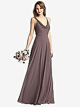 Front View Thumbnail - French Truffle Cowl Neck Criss Cross Back Maxi Dress