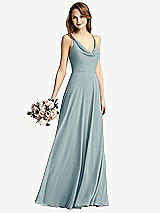 Front View Thumbnail - Morning Sky Cowl Neck Criss Cross Back Maxi Dress