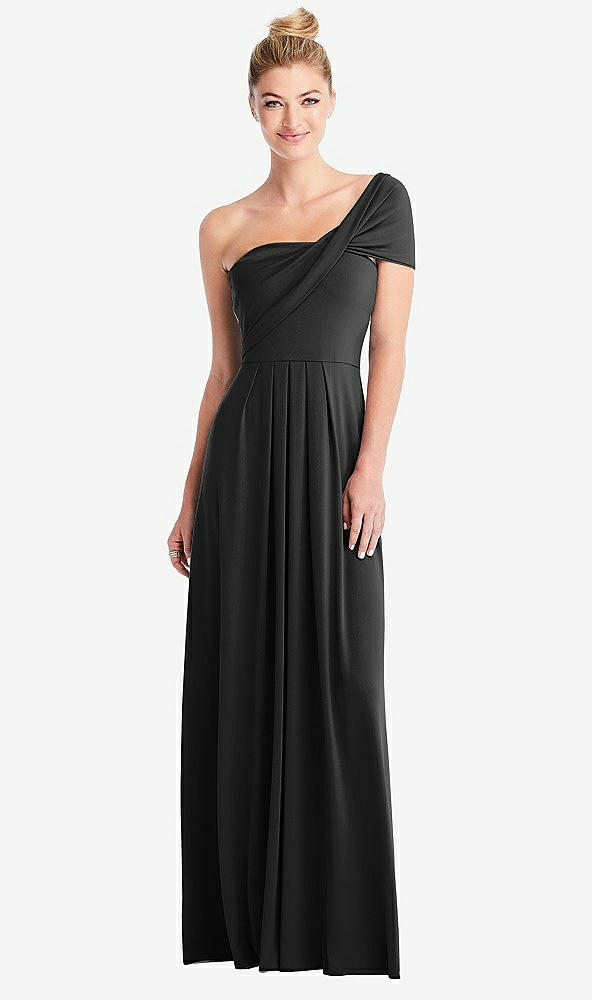 Front View - Black Loop Convertible Maxi Dress