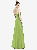 Rear View Thumbnail - Mojito Strapless Notch Satin Gown with Pockets