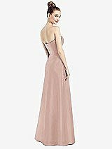 Rear View Thumbnail - Toasted Sugar Strapless Notch Satin Gown with Pockets