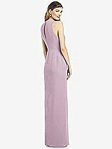 Rear View Thumbnail - Suede Rose Sleeveless Chiffon Dress with Draped Front Slit