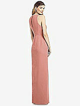 Rear View Thumbnail - Desert Rose Sleeveless Chiffon Dress with Draped Front Slit