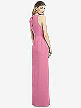 Rear View Thumbnail - Orchid Pink Sleeveless Chiffon Dress with Draped Front Slit