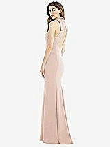 Front View Thumbnail - Cameo Bow-Neck Open-Back Trumpet Gown