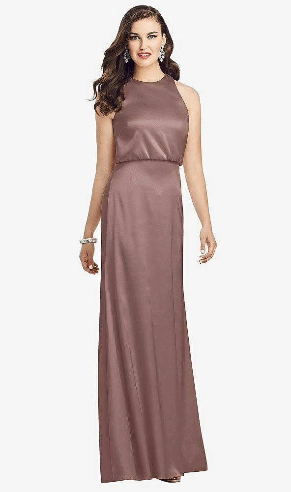 Front View - Sienna Sleeveless Blouson Bodice Trumpet Gown