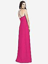 Rear View Thumbnail - Think Pink Criss Cross Back Crepe Halter Dress with Pockets